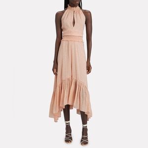 A.L.C. Kaia Metallic Sleeveless Smocked Dress